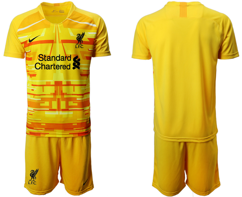 Men 2020-2021 club Liverpool goalkeeper yellow Soccer Jerseys